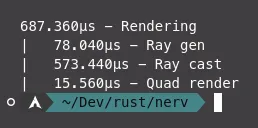 Super simple console output of the frame timings for various render stages.